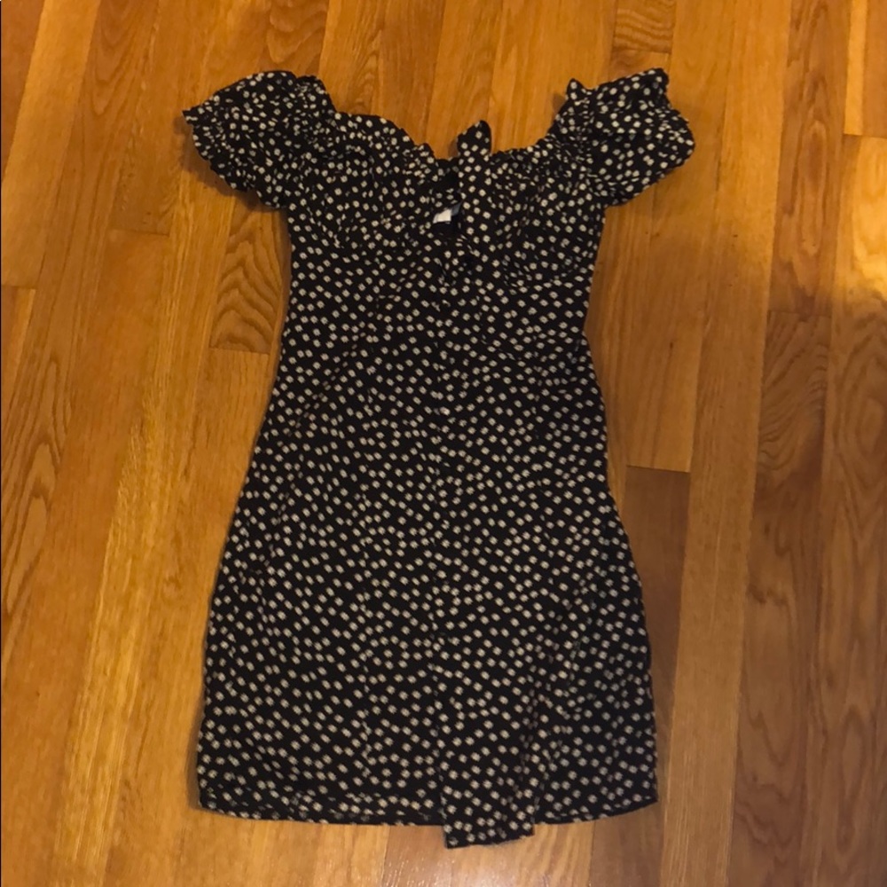 Princess Polly black and white flower button Dress